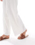 Фото #3 товара Vero Moda Petite textured jersey wide leg trouser co-ord in white