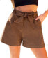 ფოტო #1 პროდუქტის Women's Espresso Straight Leg Pocket Shorts