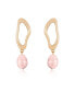 ფოტო #1 პროდუქტის Open Circle 18k Gold Plated and Pink Freshwater Pearl Dangle Earrings