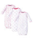 Фото #1 товара Baby Girls Baby Cotton Long-Sleeve Gowns 3pk Elephant Hearts, 0-6 Months