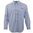 Фото #1 товара SHOEBACCA Ezcare Pinpoint Long Sleeve Button Up Shirt Mens Blue Casual Tops 502-