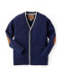 Boys Organic Tipped Cardigan with Elbow Patches