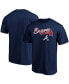 ფოტო #4 პროდუქტის Men's Navy Atlanta Braves Team Logo Lockup T-shirt