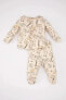 Kız Bebek Desenli Uzun Kollu Pijama Takımı B9238a524sp