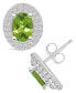 ფოტო #1 პროდუქტის Peridot (1-3/4 ct. t.w.) and Diamond (1/2 ct. t.w.) Halo Stud Earrings in 14K White Gold