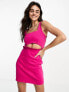 Фото #1 товара Waven welby cut out stretch denim mini dress in hyper pink