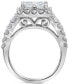 ფოტო #4 პროდუქტის Diamond Princess Quad Cluster Halo Engagement Ring (3 ct. t.w.) in 14k White Gold