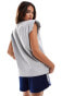 ASOS DESIGN shoulder pad tank top in grey marl