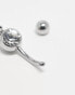 Фото #4 товара Kingsley Ryan teardrop pearl belly bar in sterling silver