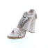 Фото #4 товара A.S.98 Bray A85005-101 Womens Beige Leather Hook & Loop Block Heels Shoes 9.5