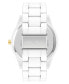 ფოტო #1 პროდუქტის Women's Quartz Matte White Alloy Link Bracelet Watch, 42mm