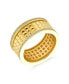 Modern Geometric CZ Accent Statement Spike Wide Band Fashion Ring for Women Matte Gold Plated .925 Sterling Silver