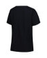 ფოტო #3 პროდუქტის Women's Black Orlando Magic Plus Size Arch Over Logo V-Neck T-shirt