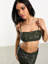 Фото #1 товара ASOS DESIGN co-ord sequin strappy bandeau top in green