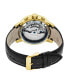 ფოტო #2 პროდუქტის Automatic Silver Dial, Gold Case, Genuine Black Leather Watch 44mm