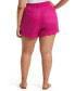 Фото #2 товара Plus Size Modern Fit Seamed Linen Shorts