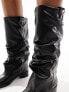 Фото #5 товара Stradivarius square toe slouch boot in black