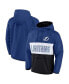 ფოტო #1 პროდუქტის Men's Blue, Black Tampa Bay Lightning Backhand Shooter Defender Anorak Raglan Hoodie Quarter-Zip Jacket