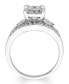 ფოტო #3 პროდუქტის Diamond Princess Halo Engagement Ring (1 ct. t.w.) in 14K White Gold