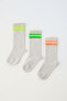 Фото #7 товара 3-pack of neon stripe socks