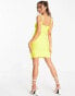 Band Of Stars premium bandage mini dress with embellished trim in yellow