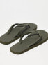 Jack & Jones logo flip flop in khaki