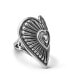 Sterling Silver Women's Statement Ring Heart and Sunburst Design, Sizes 5-10