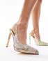 Simmi London Dixee platform heeled court shoes in pink print Разноцветный, 40 - фото #1