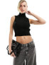 Missyempire sleeveless roll neck top in black