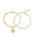 ფოტო #1 პროდუქტის Cubic Zirconia Lock 2-Piece Bracelet Set