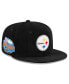Фото #1 товара Men's Black Pittsburgh Steelers Throwback Cord 59FIFTY Fitted Hat