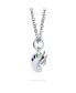 Painter Drawing Multi Color Enamel Future Artist Palette Art Paint Brush Pendant Necklace For Women Art Teacher Women .925 Sterling Silver