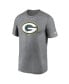 Фото #3 товара Men's Heather Charcoal Green Bay Packers Legend Logo Performance T-shirt