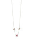 Фото #1 товара Sterling Forever silver-Tone or Gold-Tone Pink Cubic Zirconia Butterfly Charm Caria Necklace