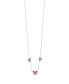 Sterling Forever silver-Tone or Gold-Tone Pink Cubic Zirconia Butterfly Charm Caria Necklace