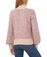 Women's Marled Blouson Sleeve Jacquard Knit Mock Neck Sweater