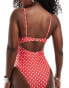 Фото #2 товара Reclaimed Vintage underwire swimsuit in red polka dot