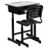 Фото #2 товара Adjustable Height Student Desk And Chair With Black Pedestal Frame