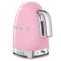 SMEG electric kettle KLF04PKEU (Pink) - 1.7 L - 2400 W - Pink - Plastic - Stainless steel - Adjustable thermostat - Water level indicator