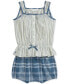 Baby Girls Striped Cotton Top & Plaid Bloomer Set