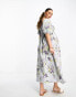 ASOS DESIGN Maternity cotton shirred midi dress in floral print