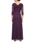 Petite Portrait Collar 3/4-Sleeve Gown