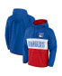 Men's Blue, Red New York Rangers Backhand Shooter Defender Anorak Raglan Hoodie Quarter-Zip Jacket