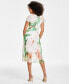 Фото #2 товара Women's Flutter-Sleeve Faux-Wrap Midi Dress
