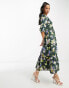 Фото #8 товара Nobody's Child Petite Rachel puff sleeve midi dress in oversized floral