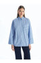 LCW Modest Çizgili Oversize Kadın Gömlek Tunik