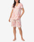 Фото #1 товара Women's Cap Sleeve Bermuda PJ Set