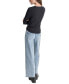 ფოტო #2 პროდუქტის Petite Long-Sleeve Ribbed Crewneck