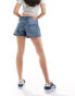 Фото #3 товара Weekday Duchess low waist baggy fit denim shorts in spinel blue