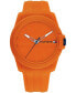 ფოტო #1 პროდუქტის Men's Quartz Orange Silicone Watch 44mm